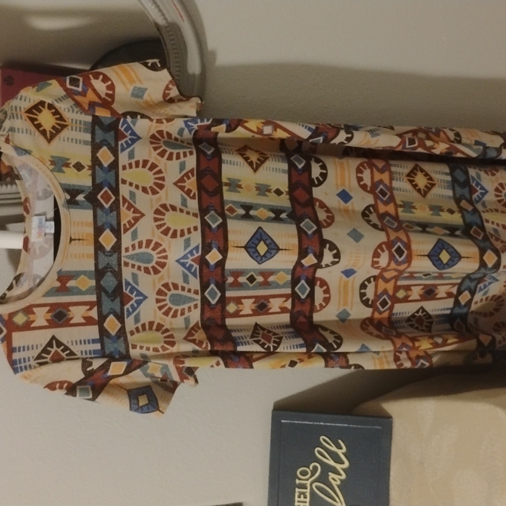 LuLaRoe Geometric Print Dress - Earthy Tones - Picture 2 of 6